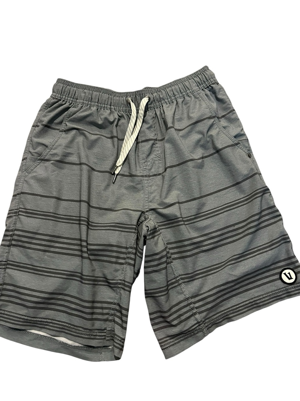 Vuori Gray Striped Men’s Drawstring Shorts